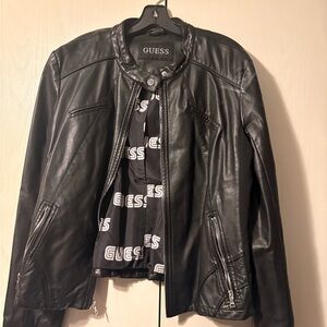 GUESS Black Logo-Print Jacket
